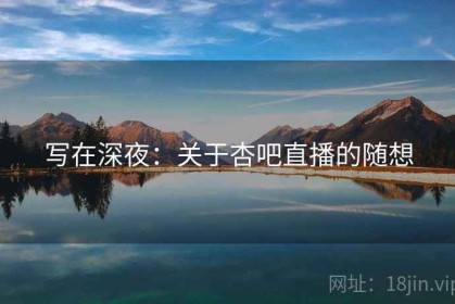 写在深夜：关于杏吧直播的随想