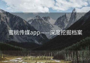 蜜桃传媒app——深度挖掘档案