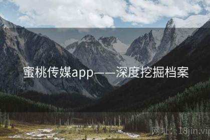 蜜桃传媒app——深度挖掘档案
