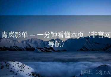 青岚影单 — 一分钟看懂本页（非官网导航）