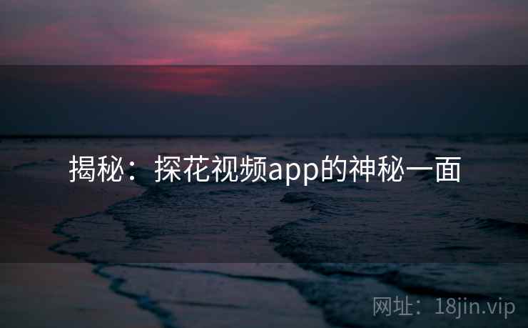 揭秘：探花视频app的神秘一面